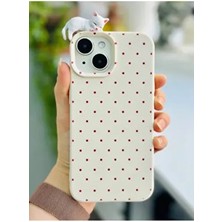 Iphone 13 - 14 ve 15 Uyumlu 3D Oyuncaklı Puantiye Kedi Tasarımlı Esnek Silikon Kılıfı