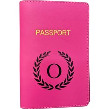 Harf Tasarımlı Deri Pasaport Kılıfı O