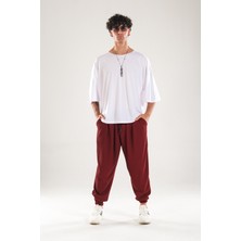 Cocopelli Erkek Fitilli Bordo Relax Fit Pileli Şalvar Pantolon COC1127