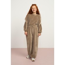 Loco Loco Kadife Kız Takım - Bej