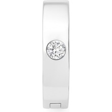 Beyaz Altın Iki Taraflı Erkek Halka Küpe