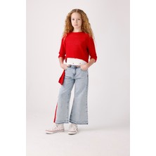 Yazlık Triko Kız Bluz - Kırmızı