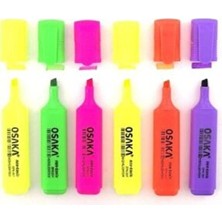 Osaka Fosforlu Kalem 6'lı Set Canlı Renkler ile Yüksek Görünürlük Sağlar