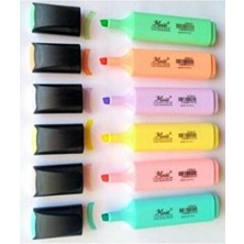 Masis Pastel Renk Fosforlu Işaretleme Kalemi 6 Parça Renkli Ofis ve Okul İçin Uygun