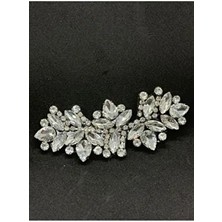 Ütüyle Yapışan Parlak Taşlı Aplik  Kristal Taşlı Ayakkabı, Çanta ve Kıyafet Aksesuarı (10X4 Cm.)