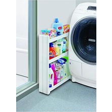 Mutfak ve Banyo Rafı Çok Amaçlı 3 Katlı Tekerlekli Raf Banyo Rafı Mutfak Rafı Beyaz