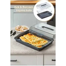 Palova, Kilitli Kapaklı Kek Börek Pasta Saklama, Borcam Taşıma Kabı - Kek Fanusu