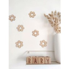 Bohem Şirin Ahşap Papatyalar Çocuk ve Bebek Odası Aksesuarı , 6 Lı Papatya Dekoru Hediyelik