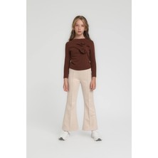 Fiyonk Detaylı Sweat - Kahverengi