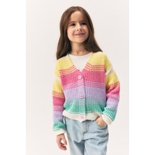 Orıgınal Marınes Örme Renkli Kız Hırka - Renkli