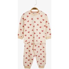 Kalpli Kız Çocuk Pijama - Bej