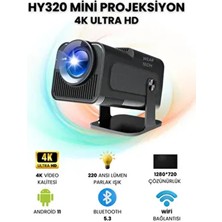 HY320 Mini Taşınabilir Projeksiyon Cihazı Ultra Hd Android Ev Projektörü Wifi,bluetooth,hdmı