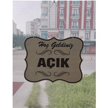 Açık Kapalı Çift Yön Kapı Tabelası, Mağaza Açık Kapalı Yazısı, Uyarısı 20X25CM