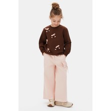 Ribbon Kız Sweat - Kahverengi