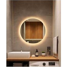 Kablosuz Pilliledli Özel 4mm 60×60 Dekoratif Ultra Lux Yuvarlak Ayna (Piller Hediye Gelmektedir)