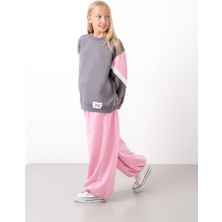 Loco Loco Pileli Kız Pantolon - Pembe