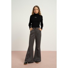 Loco Loco Kemerli Süet Pantolon - Antrasit