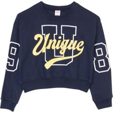 Dmb U Baskılı Kız Sweat - Lacivert