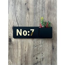 Amorf Design Modern Desenli Ahşap Kapı Numarası Çiçekli Ev Hediyesi Kapı Süsü