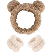 Peluş Ayıcık Bileklik + Makyaj ve Banyo Bandı Seti
