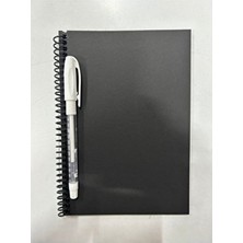 Elit Kırtasiye Kayseri Siyah Anı Defteri Siyah Defter ve Pensan Beyaz Jel Kalem Seti