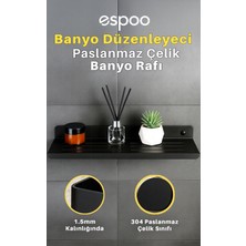 Yapışkanlı ve Vidalı Paslanmaz Çelik Banyo Rafı, Düzenleyici Duşakabin Için Şampuanlık Sabunluk Seti