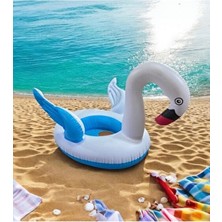 Çocuk Deniz Simidi Flamingo Oturmalı Tutucaklı 0-5 Yaş