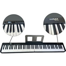 Lunax Ps-35 Katlanabilir Dijital Piyano 88 Tuş Siyah Renkli Taşınabilir Özelliklerle