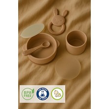 4lü Silikon Mama Seti- Vakumlu Mama Kasesi Kaşığı Bardak ve Diş Kaşıyıcı Set