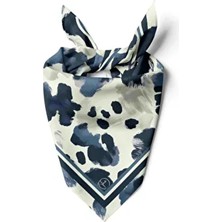Mavi Fırça Darbeleri Desen Bandana/fular