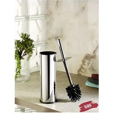 Sas Haus Paslanmaz Çelik Krom Tuvalet Fırçası Beyaz Renkli Metal Malzeme ile Şık Tasarım