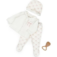 BabyCosy Organic Wear Bebek 3’lü Takım (Pantolon, Uzun Kol T-Shirt, Şapka), Bebek ve Yenidoğan Serisi - CSY8143