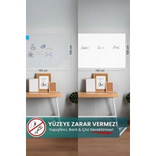Pi Papers 1 Beyaz 1 Şeffaf Kendiliğinden Tutunan Yapışkansız Sihirli Akıllı Kağıt Yazı Tahtası 100 x 150 cm