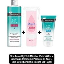 Skin Detox Micellar Water 400ML Serinletici Peeling Jel 150ML Johnson’s Pamuk 80ADET