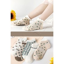 5 Çift Kiraz-Çiçek Desenli Çorap Kc 151015