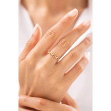 Minimal Halkalı 14 Ayar Altın Yüzük