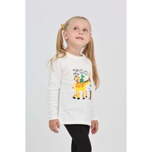 Toontoy Kız Çocuk Zürafa Baskılı Sweatshirt