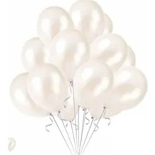 Balonevi 10 Adet Beyaz Metalik Balon Seti Modern Parti Dekorasyonu İçin Işıltılı Seçenek