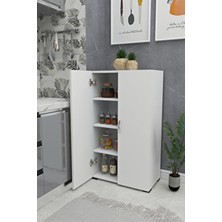 Irmak Çok Amaçlı Dolap 2 Kapaklı 4 Raflı Mutfak Ayakkabılık Elbise Erzak Kiler Hol Banyo Dolabı