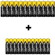 Super Heavy Duty Toplam 24 Adet Özel Pil PAKETI(12AA 12AAA)12 Adet Ince 12 Adet Kalın Pildir