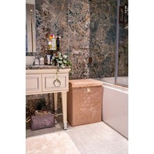 Keçe Kapaklı Kirli Çamaşır Sepeti - Çok Amaçlı Saklama Kutusu 55X40X30 cm Mega Hurç