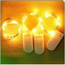 2 Metre Güç Kutulu Kendinden Pilli LED Işığı! Sarı LED Işığı! Ince Kutulu