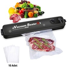 Gıda Mühürleme Vakum Makinesi- Yiyecek Tazeliği Koruma Ev ve Restoran- 10 Adet Poşet Hediyeli