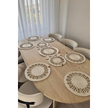 Salin Lüks Jüt 7 Parça Yemek Takımı Krem