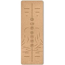 Tpe Üzeri Doğal Mantar Kaplama Yoga Fitness Matı 5 mm Non-Slip Mat Çantası Hediyeli