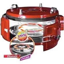U008 Büyük Aile Boyu 52 cm Dönerli Tepsili Termostatlı Üst ve Önden Camlı Emaye Davul Fırın