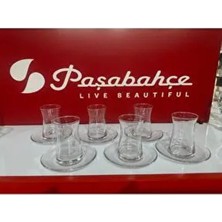 Paşabahçe Heybeli 12 Parça Çay Bardağı Seti 170 cc Beyaz Cam Malzemeden Şık Tasarım