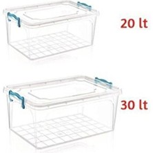 Çok Amaçlı Kapaklı Erzak Saklama Kabı Kutusu 20LT+30LT 2'li