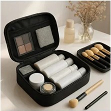 4 Bölmeli Makyaj Çantası Kozmetik Makyaj Bavul Seti | Bakım Seyahat Makyaj Kozmetik Organizer Çanta