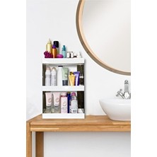 Ata Home İki Katlı Beyaz Makyaj Takı ve Bakım Ürünleri Organizeri Rafı Çok Amaçlı Düzenleyici Saklama Seti